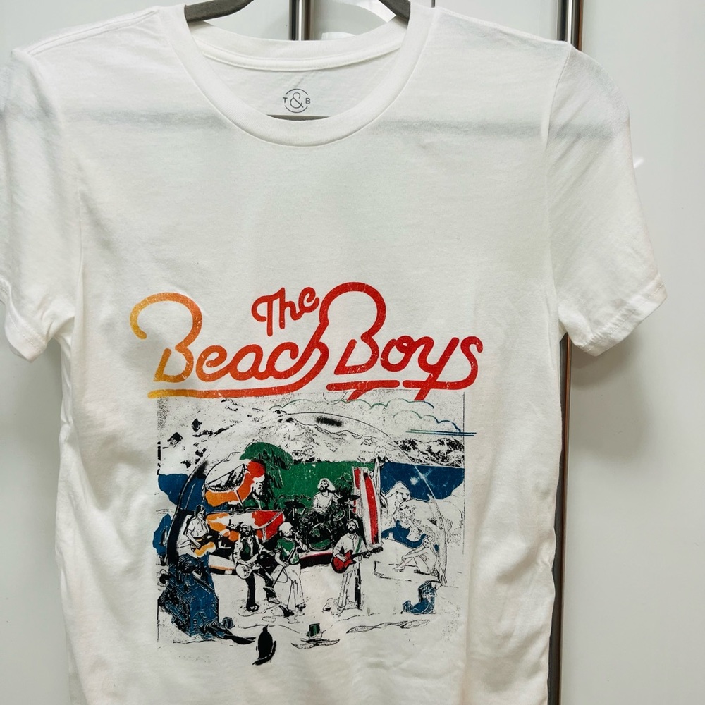 NWOT Treasure & Bond The Beach Boys t-shirt White with Red Lettering Size XS